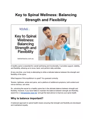 key to spinal wellness balancing strength