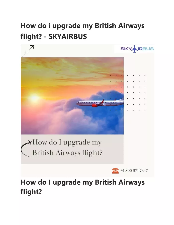 how do i upgrade my british airways flight