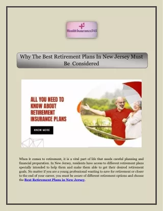 Why The Best Retirement Plans In New Jersey Must Be  Considered