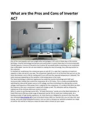 What are the Pros and Cons of Inverter AC