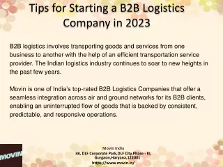 Tips for Starting a B2B Logistics Company in 2023