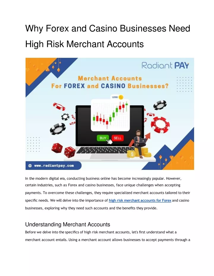 why forex and casino businesses need high risk merchant accounts