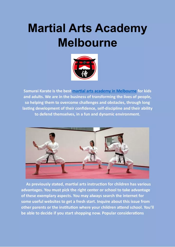 martial arts academy melbourne