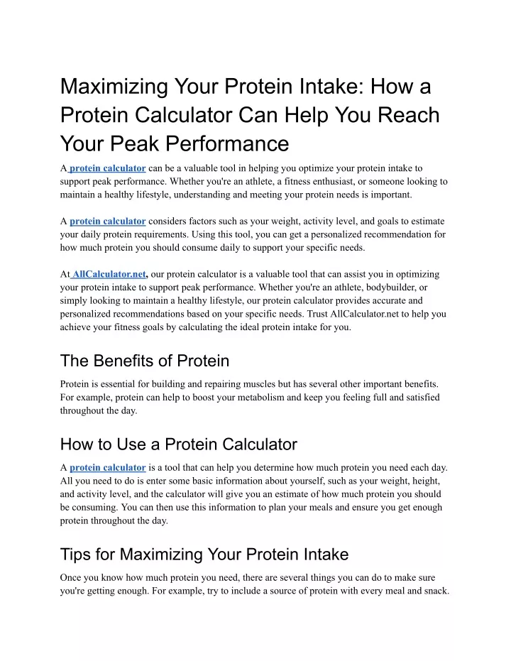 maximizing your protein intake how a protein