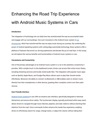 Andriod music system- RazrIndia