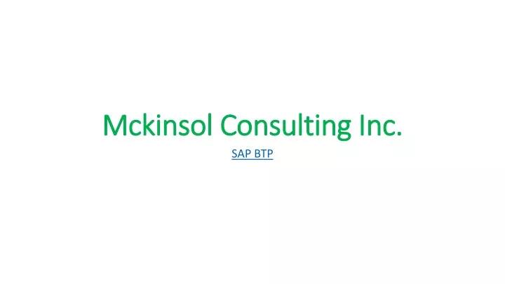 mckinsol consulting inc mckinsol consulting