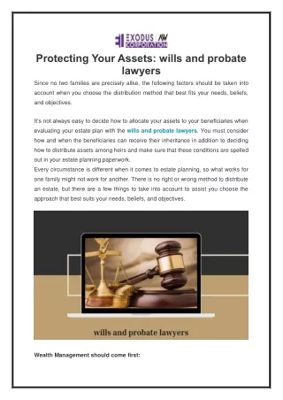 Experienced Wills and Probate lawyers To Protecting Your Legacy and Assets