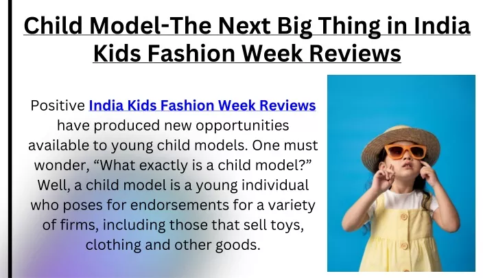 child model the next big thing in india kids