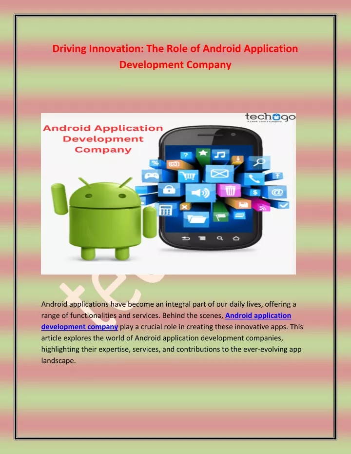 driving innovation the role of android