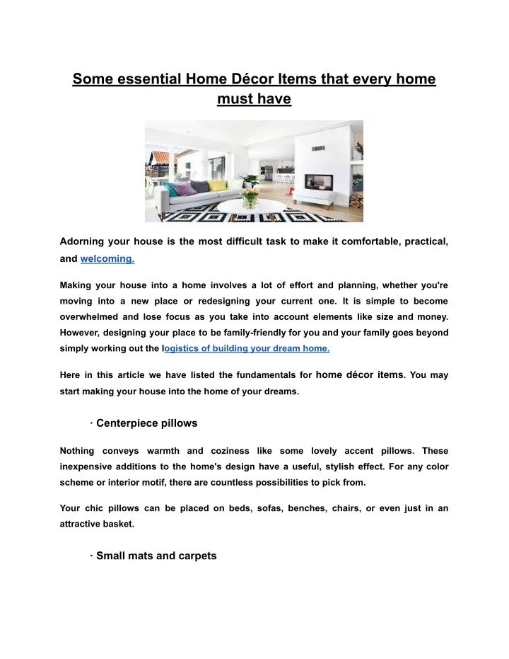 some essential home d cor items that every home