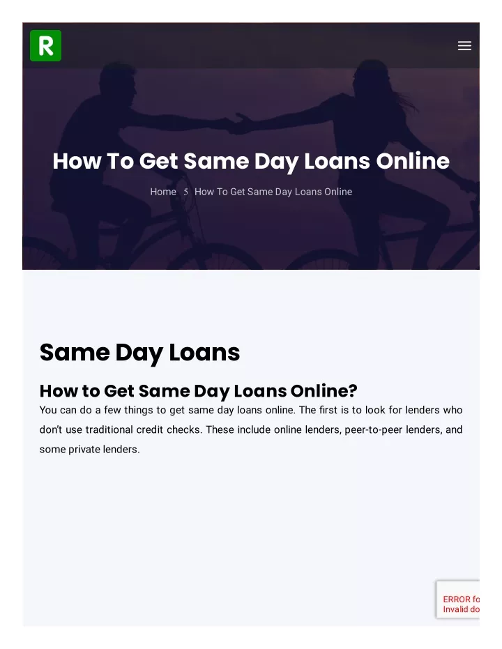 how to get same day loans online