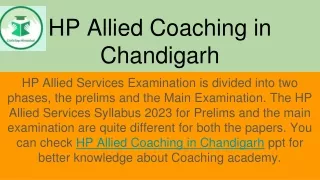 HP Allied Coaching in Chandigarh
