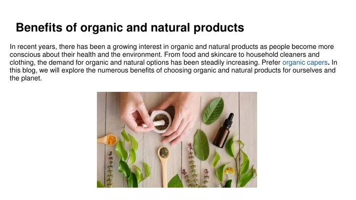 benefits of organic and natural products