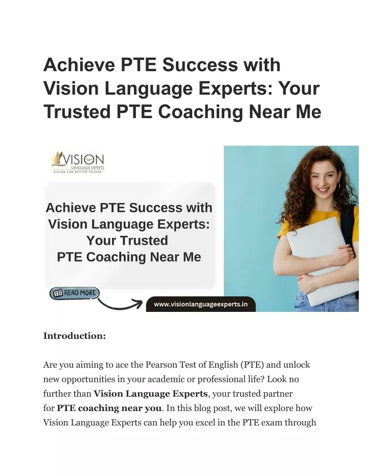 achieve pte success with vision language experts