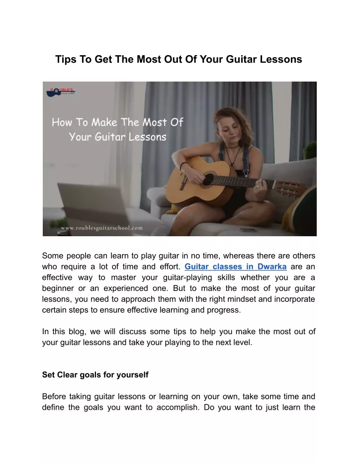 tips to get the most out of your guitar lessons