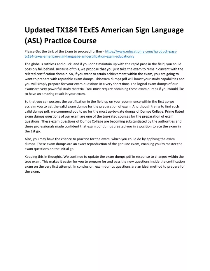 updated tx184 texes american sign language
