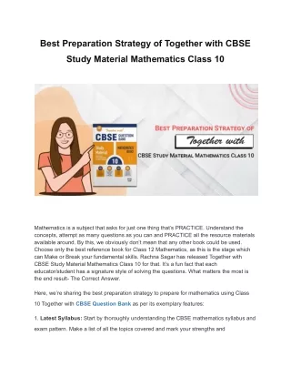 best preparation strategy of together with cbse