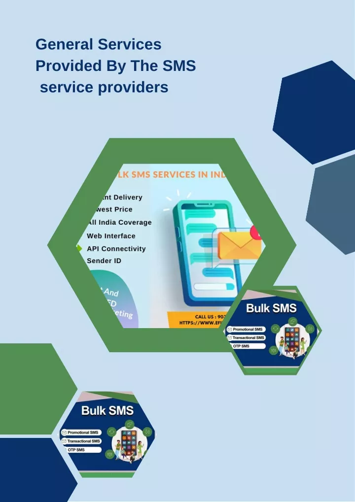 general services provided by the sms service