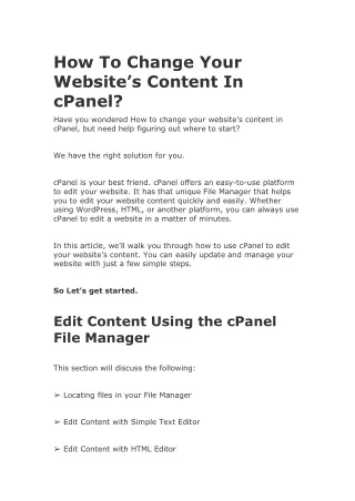how to change your website s content in cpanel