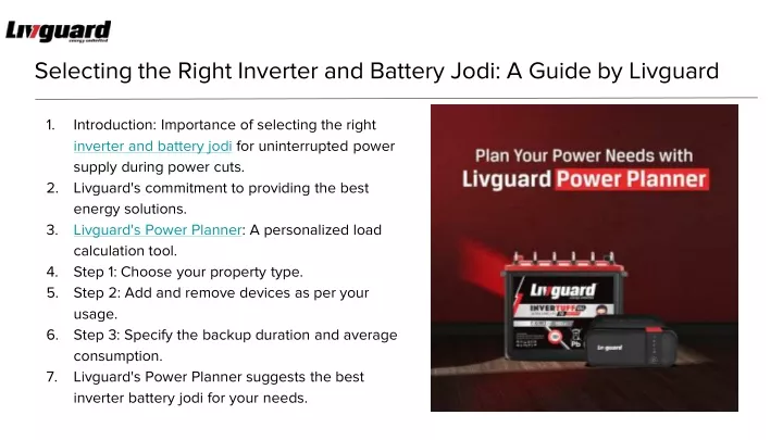 selecting the right inverter and battery jodi