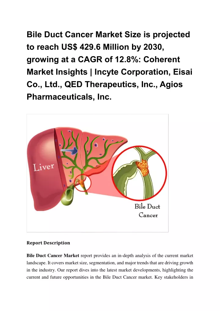 bile duct cancer market size is projected