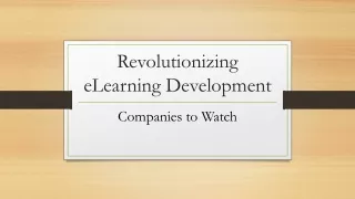 Revolutionizing eLearning Development