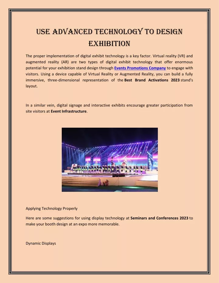 use advanced technology to design exhibition