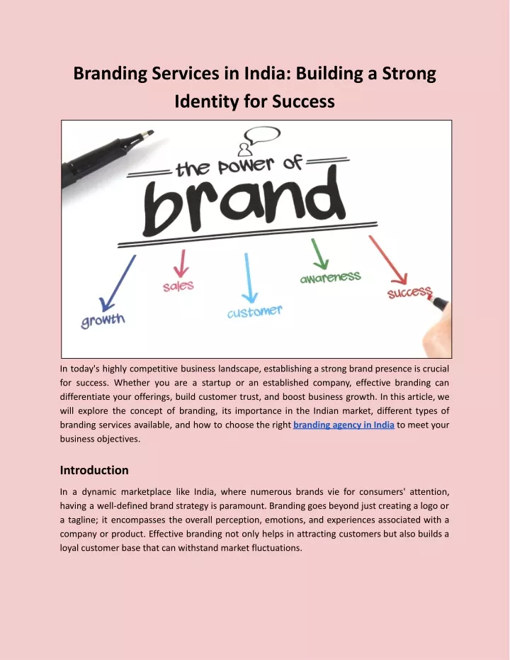 branding services in india building a strong