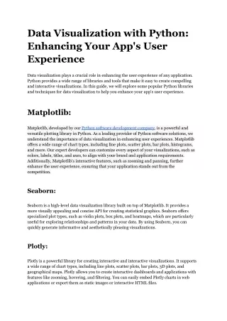 Data Visualization with Python_ Enhancing Your App's User Experience