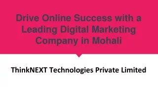 Drive Online Success with a Leading Digital Marketing Company in Mohali