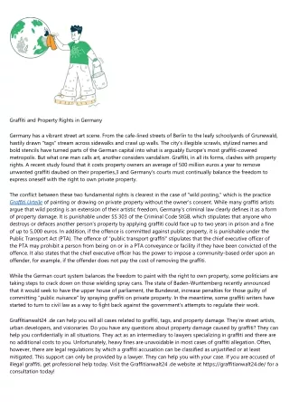 graffiti and property rights in germany