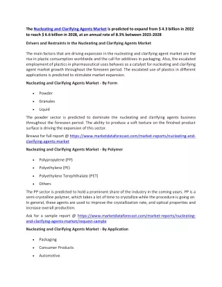 the nucleating and clarifying agents market