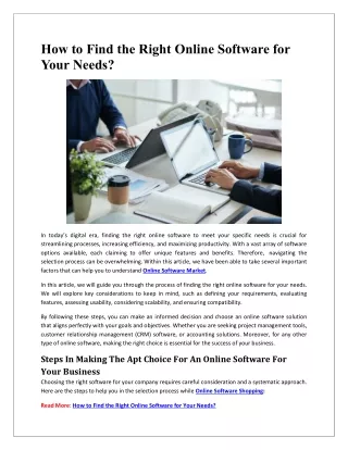 how to find the right online software for your