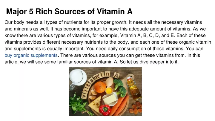 major 5 rich sources of vitamin a