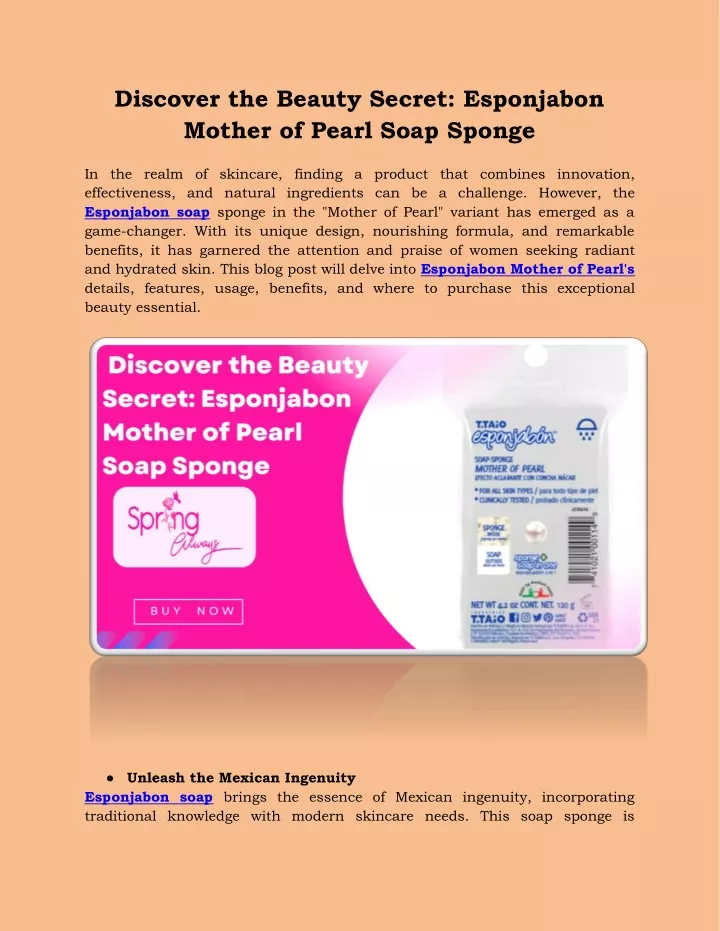 discover the beauty secret esponjabon mother