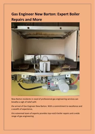 gas engineer new barton expert boiler repairs