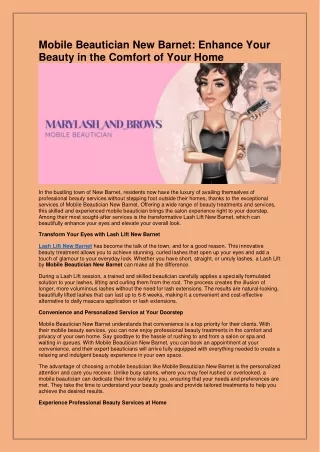 mobile beautician new barnet enhance your beauty