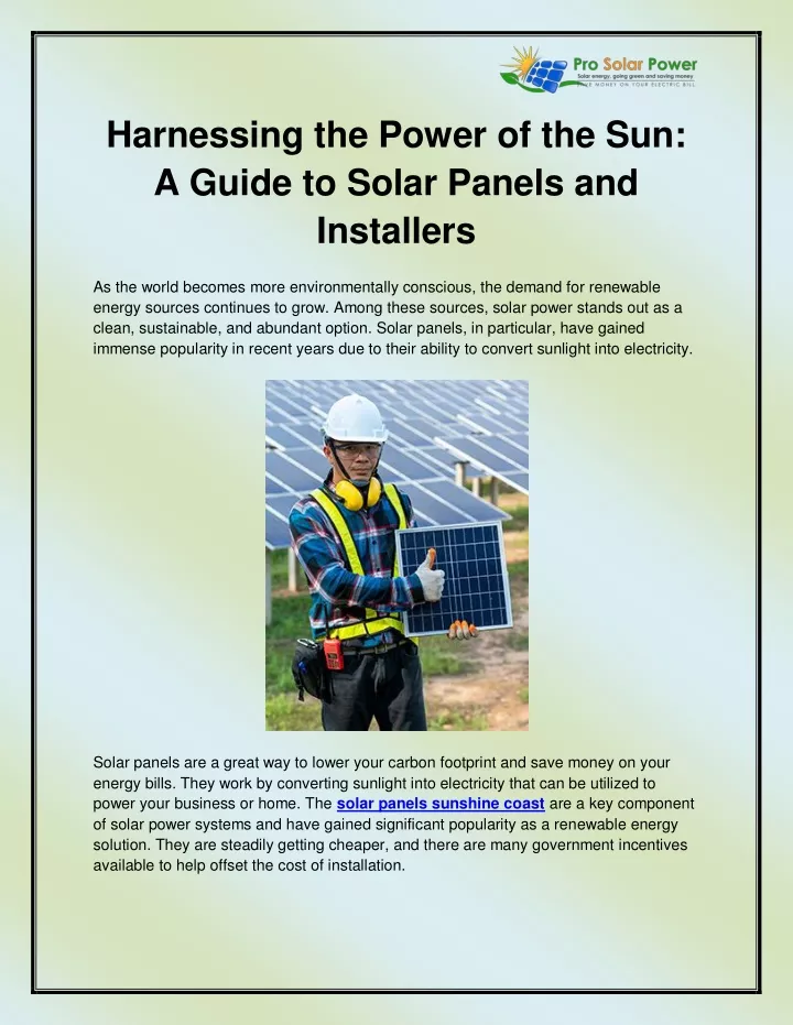 harnessing the power of the sun a guide to solar