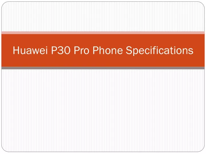 huawei p30 pro phone specifications