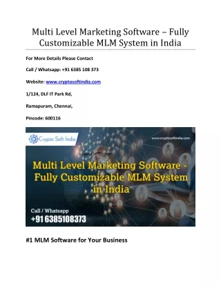 multi level marketing software fully customizable