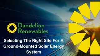 selecting the right site for a ground mounted