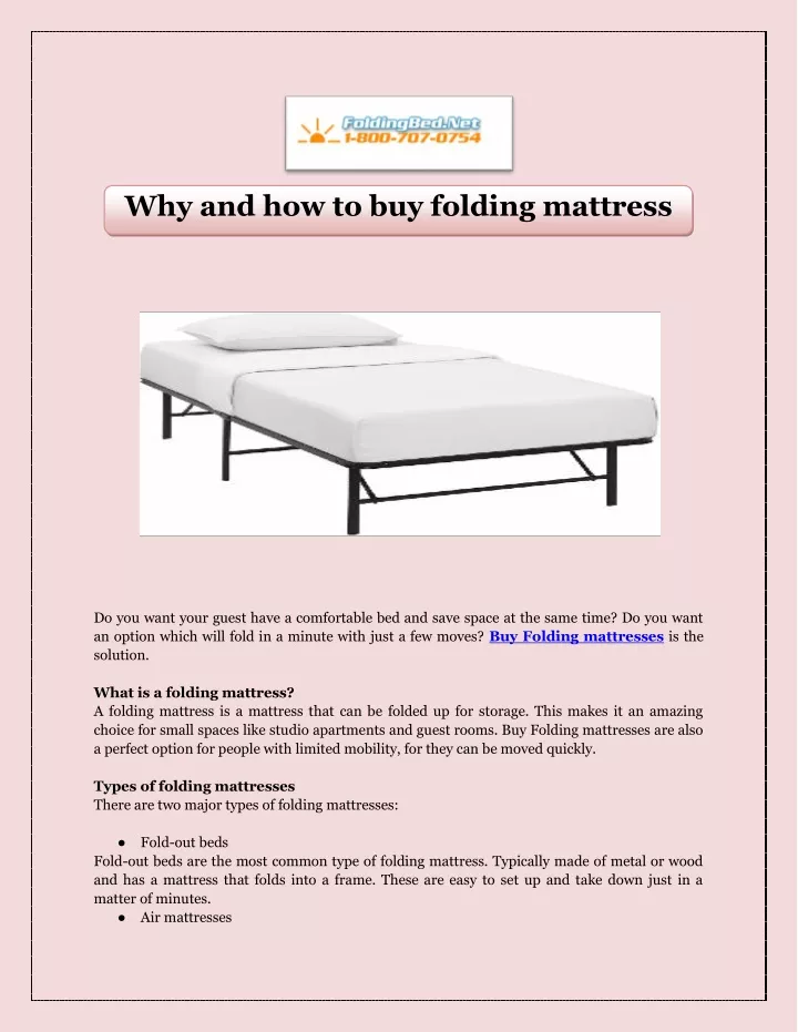 why and how to buy folding mattress