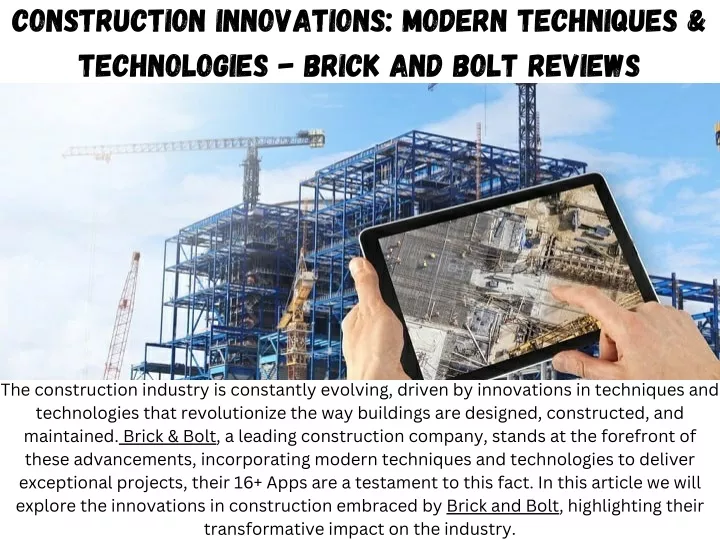 construction innovations modern techniques