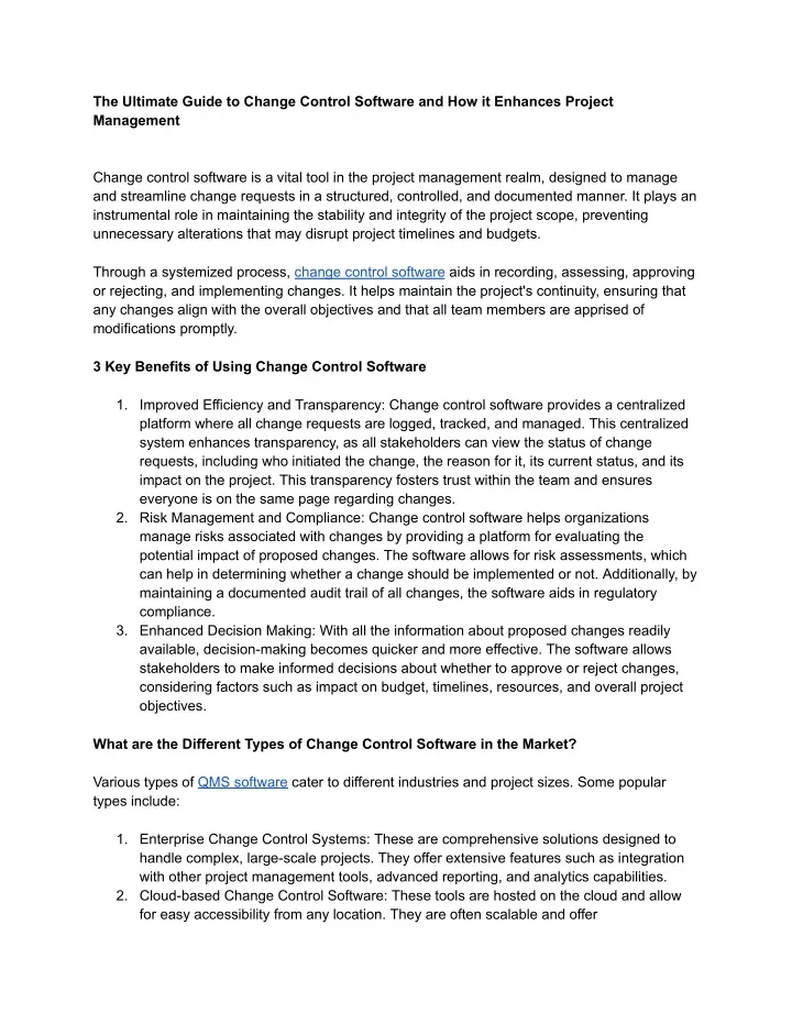 the ultimate guide to change control software
