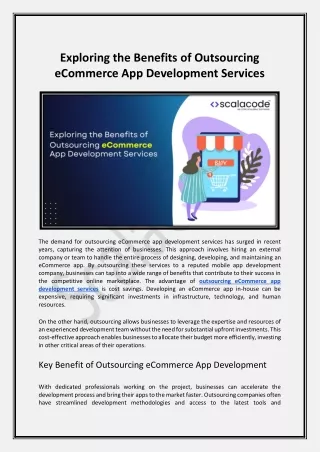 exploring the benefits of outsourcing ecommerce