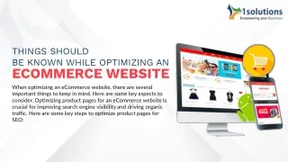 Things should be known while optimizing an Ecommerce website ppt