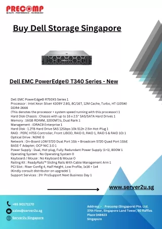 Buy Dell EMC PowerEdge R750XS Rack Server Singapore