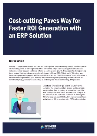 Cost Cutting Paves way for Faster ROI Generation with an ERP solution