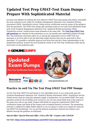 Necessary GMAT-Test PDF Dumps for Major Scores