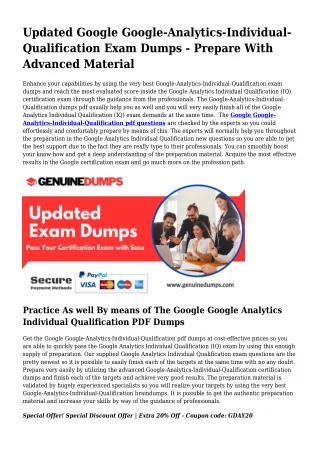 Google-Analytics-Individual-Qualification PDF Dumps To Speed up Your Google Jour